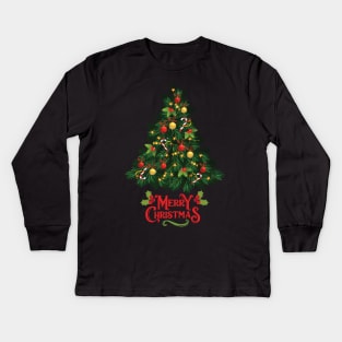 Merry Christmas Tree Kids Long Sleeve T-Shirt